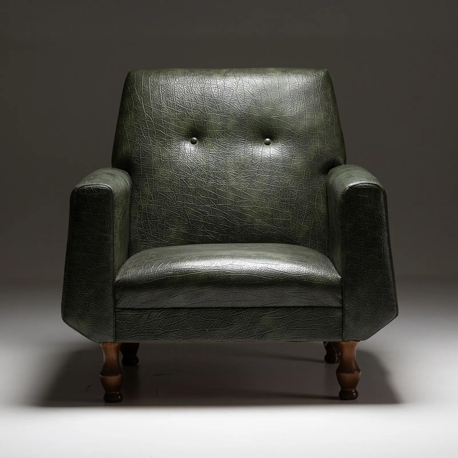 Poltrona in pelle verde