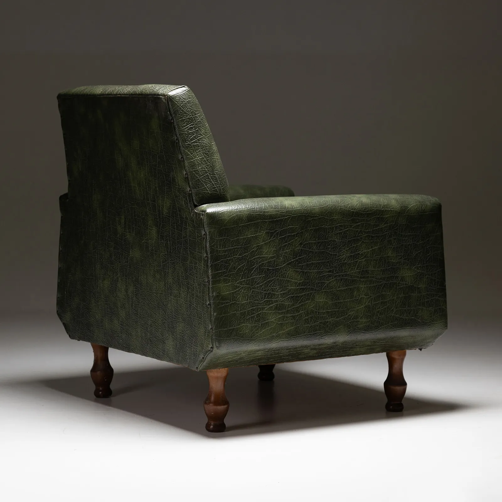 Poltrona in pelle verde