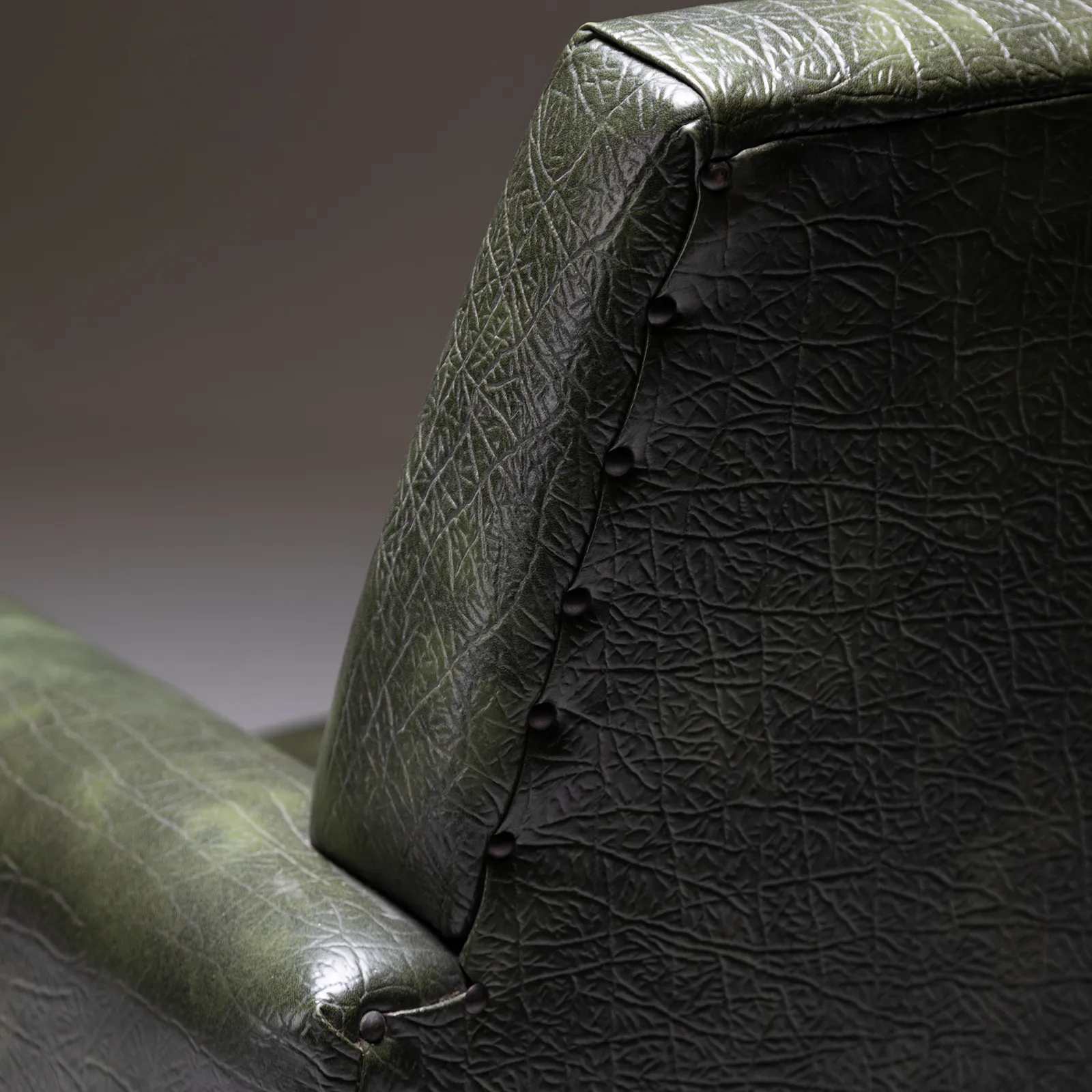 Poltrona in pelle verde