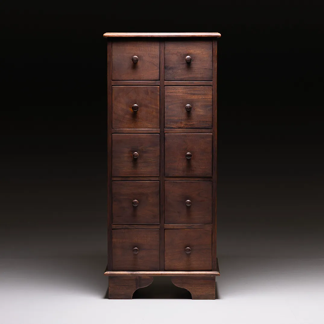 Cassettiera da drogheria in palissandro anni ’80