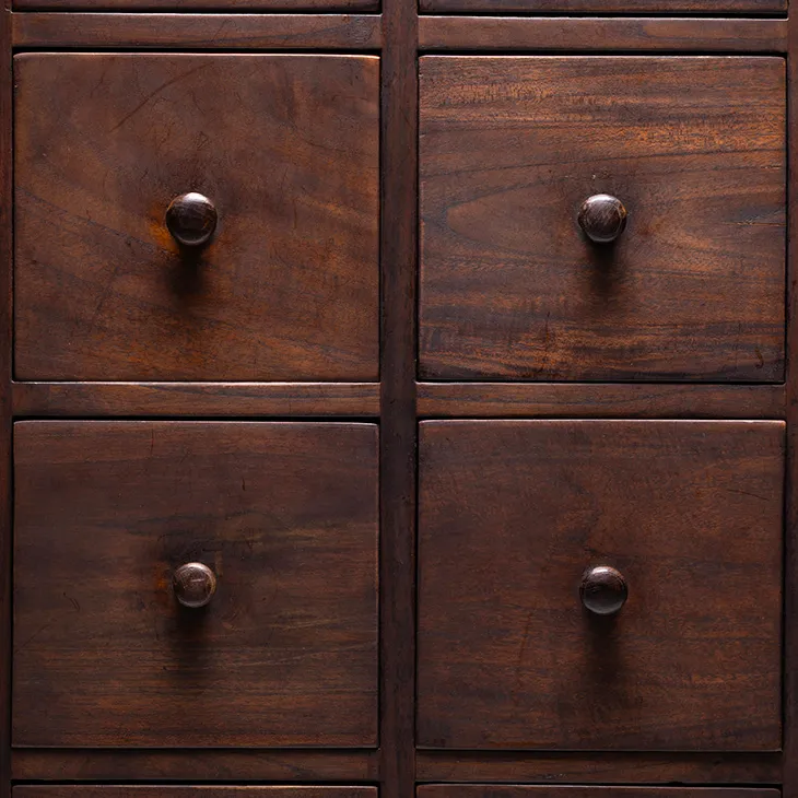 Cassettiera da drogheria in palissandro anni ’80