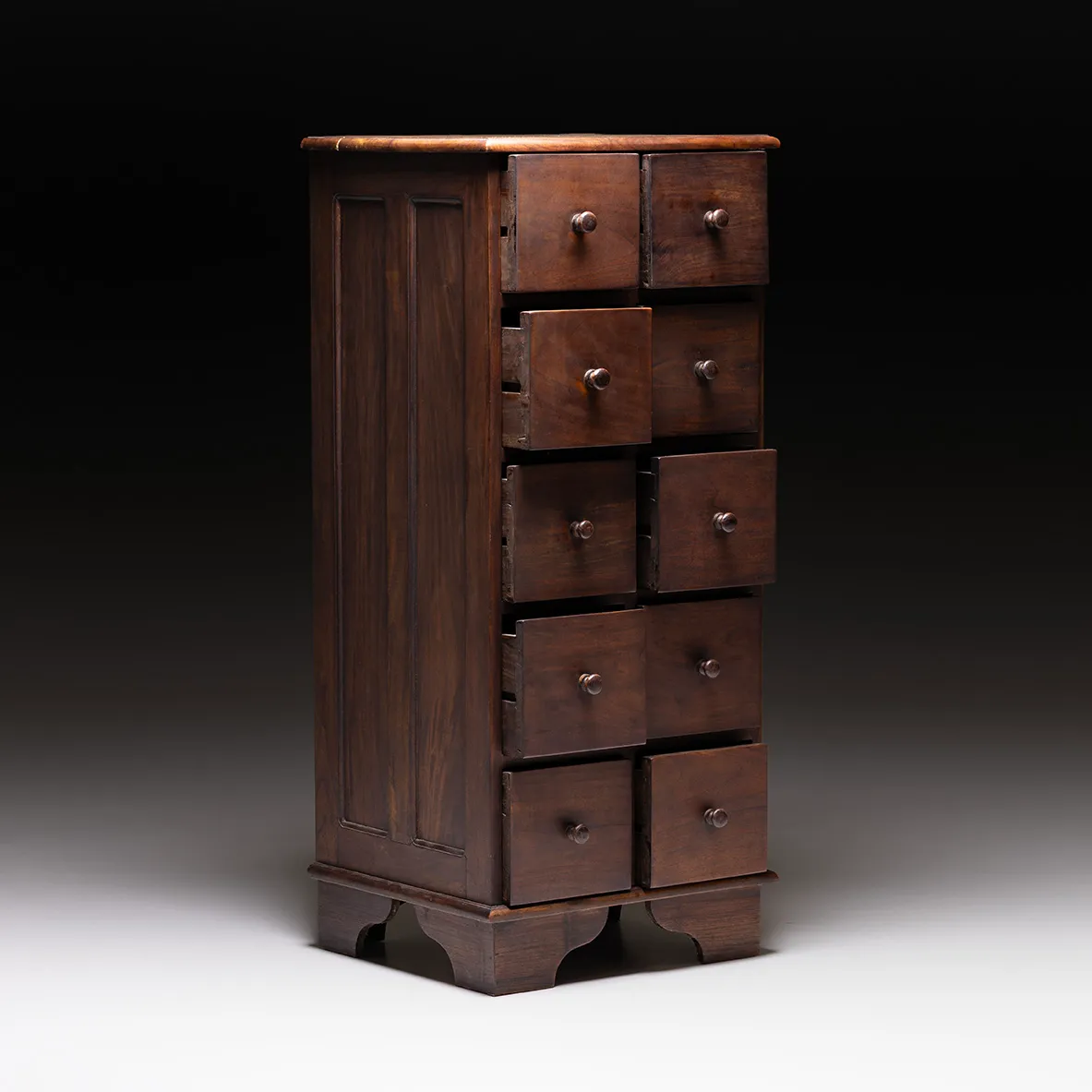 Cassettiera da drogheria in palissandro anni ’80